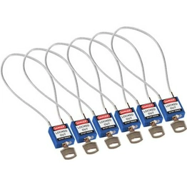 BRADY Compact Cable Padlock Blue 40cm KA/6PK image