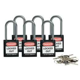 BRADY COMPACT LOCKOUT PADLOCK BLACK BRADY