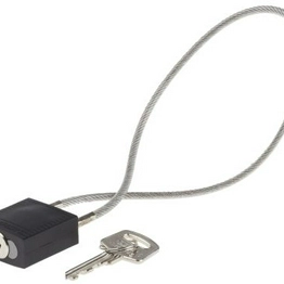 COMPACT CABLE PADLOCK BLACK 40CM KD BRADY