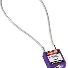 COMPACT CABLE PADLOCK PURPLE 40CM KD BRADY