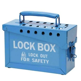 METAL LOCK BOX, 13 LOCK, BLUE BRADY