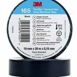 3M 3M 165 black 19mm x 20m image