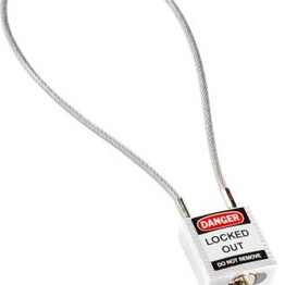 COMPACT CABLE PADLOCK WHITE 40CM KD BRADY
