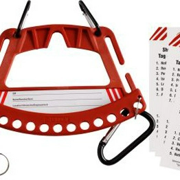 SAFETY LOCK & TAG CARRIER - RED BRADY