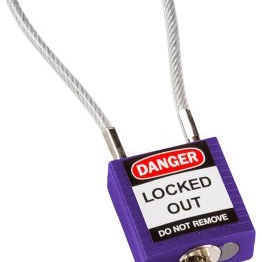 COMPACT CABLE PADLOCK PURPLE 20CM KD BRADY