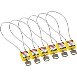 BRADY Compact Cable Padlock Yellow 40cm KA/6PK image